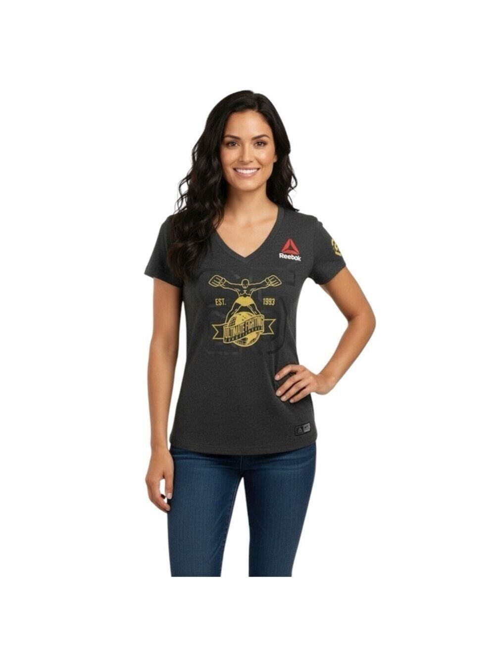 Reebok Women's Medium UFC V-Neck T-Shirt